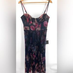 Lulu's Floral Midi Dress - Pink and Blue